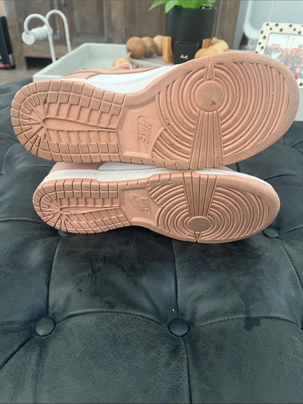 Nike Women’s Rose/White Dunk Low-Top Sneakers - Picture 4 of 8